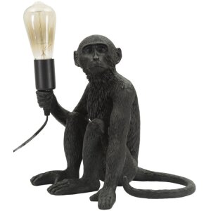 Lampe de table singe assis noir Mauro Ferretti 33x33x32 cm