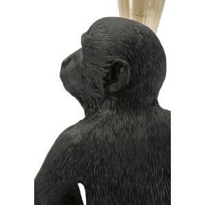 Lampe de table singe assis noir Mauro Ferretti 33x33x32 cm