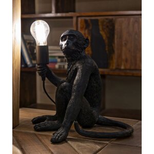Lampe de table singe assis noir Mauro Ferretti 33x33x32 cm