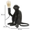 Lampe de table singe assis noir Mauro Ferretti 33x33x32 cm