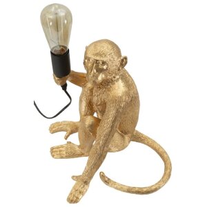 Lampe de table Singe Assis Doré Mauro Ferretti