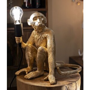 Lampe de table Singe Assis Doré Mauro Ferretti