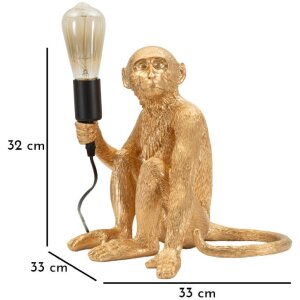 Lampe de table Singe Assis Doré Mauro Ferretti