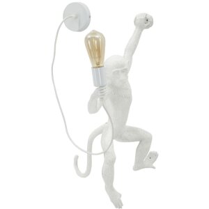 Mauro Ferretti Applique Singe Blanc 32x32x64 cm