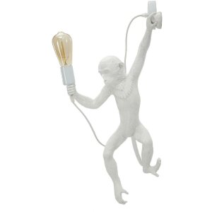 Mauro Ferretti Applique Singe Blanc 32x32x64 cm