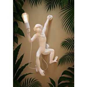 Mauro Ferretti Applique Singe Blanc 32x32x64 cm