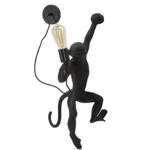 Mauro Ferretti Applique Murale Singe Noir 32x32x64 cm