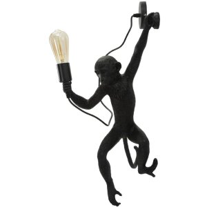 Mauro Ferretti Applique Murale Singe Noir 32x32x64 cm