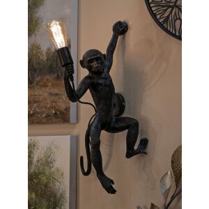 Mauro Ferretti Applique Murale Singe Noir 32x32x64 cm