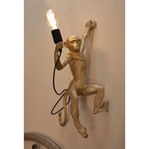 Mauro Ferretti Applique Murale Singe Doré 32x32x64 cm E27