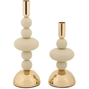 Mauro Ferretti Bougeoirs Galaxy Crème - Set de 2