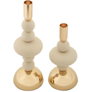 Mauro Ferretti Bougeoirs Galaxy Crème - Set de 2