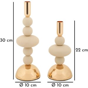Mauro Ferretti Bougeoirs Galaxy Crème - Set de 2