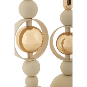 Mauro Ferretti Set de 2 Bougeoirs Saturn Crème 27/33 cm