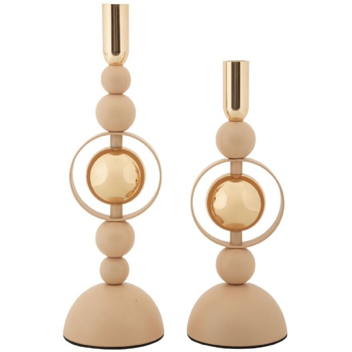 Mauro Ferretti Bougeoirs Saturn rose - Set de 2