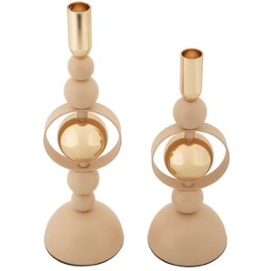 Mauro Ferretti Bougeoirs Saturn rose - Set de 2
