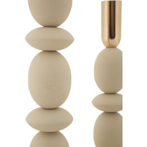 Mauro Ferretti Set de 2 bougeoirs Shuttle Crème Ø 10x25/33,5 cm