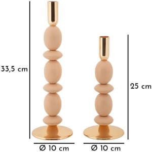 Mauro Ferretti Bougeoirs Shuttle rose – Set de 2