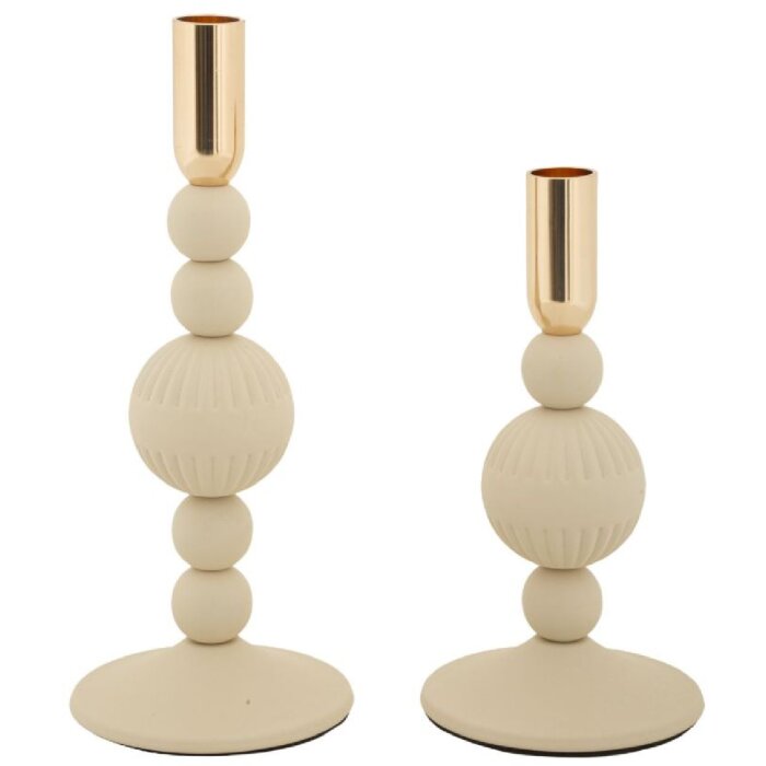Mauro Ferretti Bougeoirs Aster Crème - Set de 2