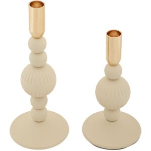 Mauro Ferretti Bougeoirs Aster Crème - Set de 2