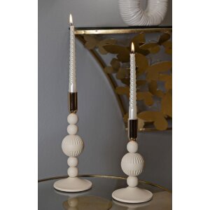 Mauro Ferretti Bougeoirs Aster Crème - Set de 2