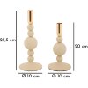 Mauro Ferretti Bougeoirs Aster Crème - Set de 2