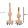 Mauro Ferretti Set de 2 Bougeoirs Aster Rose Ø 10x20/25,5 cm