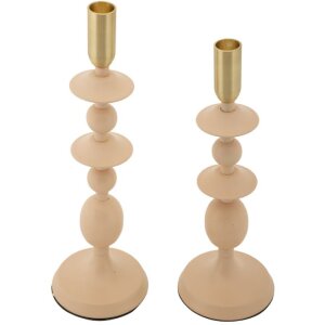 Mauro Ferretti Bougeoirs Gemini rose – Set de 2