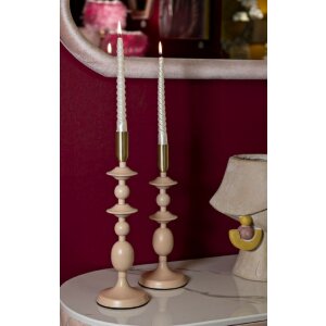 Mauro Ferretti Bougeoirs Gemini rose – Set de 2