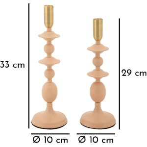 Mauro Ferretti Bougeoirs Gemini rose – Set de 2