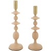 Mauro Ferretti Bougeoirs Gemini rose – Set de 2