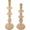 Mauro Ferretti Bougeoirs Gemini rose – Set de 2