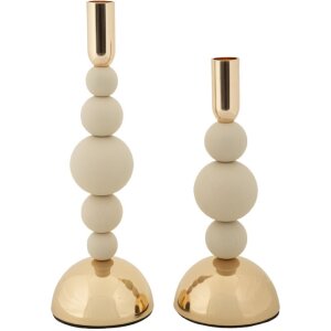 Mauro Ferretti Bougeoirs Bolly Crème - Set de 2...