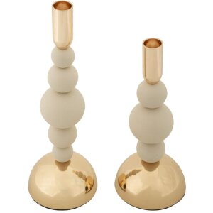 Mauro Ferretti Bougeoirs Bolly Crème - Set de 2...