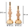 Mauro Ferretti Set de 2 Bougeoirs Bolly Rose Ø 10x24/29,5 cm