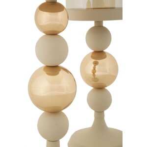 Mauro Ferretti Ensemble de bougeoirs Glassy Crème – 2 pièces