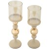 Mauro Ferretti Ensemble de bougeoirs Glassy Crème – 2 pièces