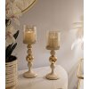 Mauro Ferretti Ensemble de bougeoirs Glassy Crème – 2 pièces