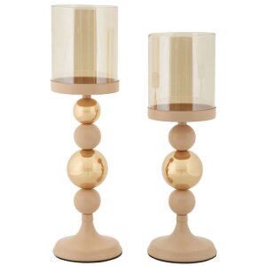 Mauro Ferretti Set de 2 Bougeoirs Glassy Rose Ø...