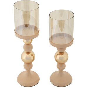 Mauro Ferretti Set de 2 Bougeoirs Glassy Rose Ø...