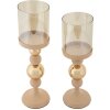 Mauro Ferretti Set de 2 Bougeoirs Glassy Rose Ø 10x32/36 cm