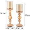 Mauro Ferretti Set de 2 Bougeoirs Glassy Rose Ø 10x32/36 cm