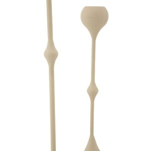 Mauro Ferretti Bougeoirs Slimmy Crème - Set de 2 Ø 8x26/37 cm