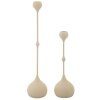 Mauro Ferretti Bougeoirs Slimmy Crème - Set de 2 Ø 8x26/37 cm