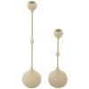 Mauro Ferretti Bougeoirs Slimmy Crème - Set de 2 Ø 8x26/37 cm