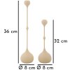 Mauro Ferretti Bougeoirs Slimmy Crème - Set de 2 Ø 8x26/37 cm