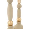 Mauro Ferretti Bougeoirs Strek Crème - Set de 2 Ø 9,5x25/30 cm
