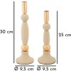 Mauro Ferretti Bougeoirs Strek Crème - Set de 2 Ø 9,5x25/30 cm