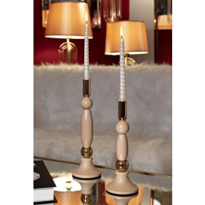 Mauro Ferretti Bougeoir Strek Rose - Ensemble de 2 Ø 9,5x25/30 cm