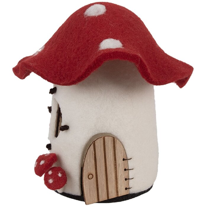 Clayre & Eef 66293 Maison en Feutre Blanche et Rouge